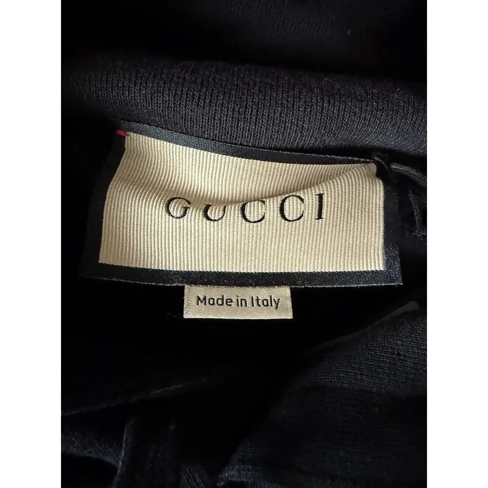 Gucci Interlocking G Logo Hoodie Black Cotton Sweatshirt Men’s Large 721427 NWT